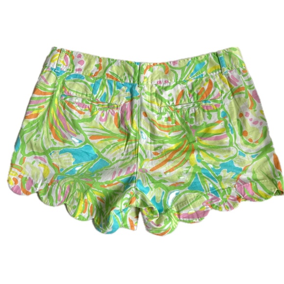 Lilly Pulitzer Buttercup Shorts Size 6 Scalloped Hem Preppy Resort Green White - Picture 3 of 6